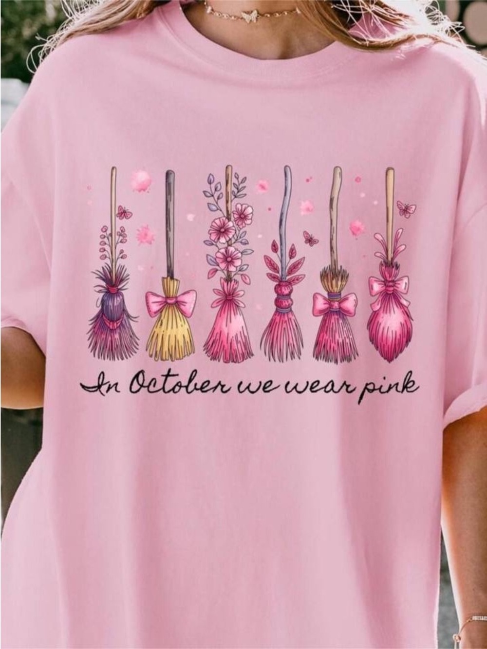 In October We Wear Pink Short Sleeve Tee - Light Pink